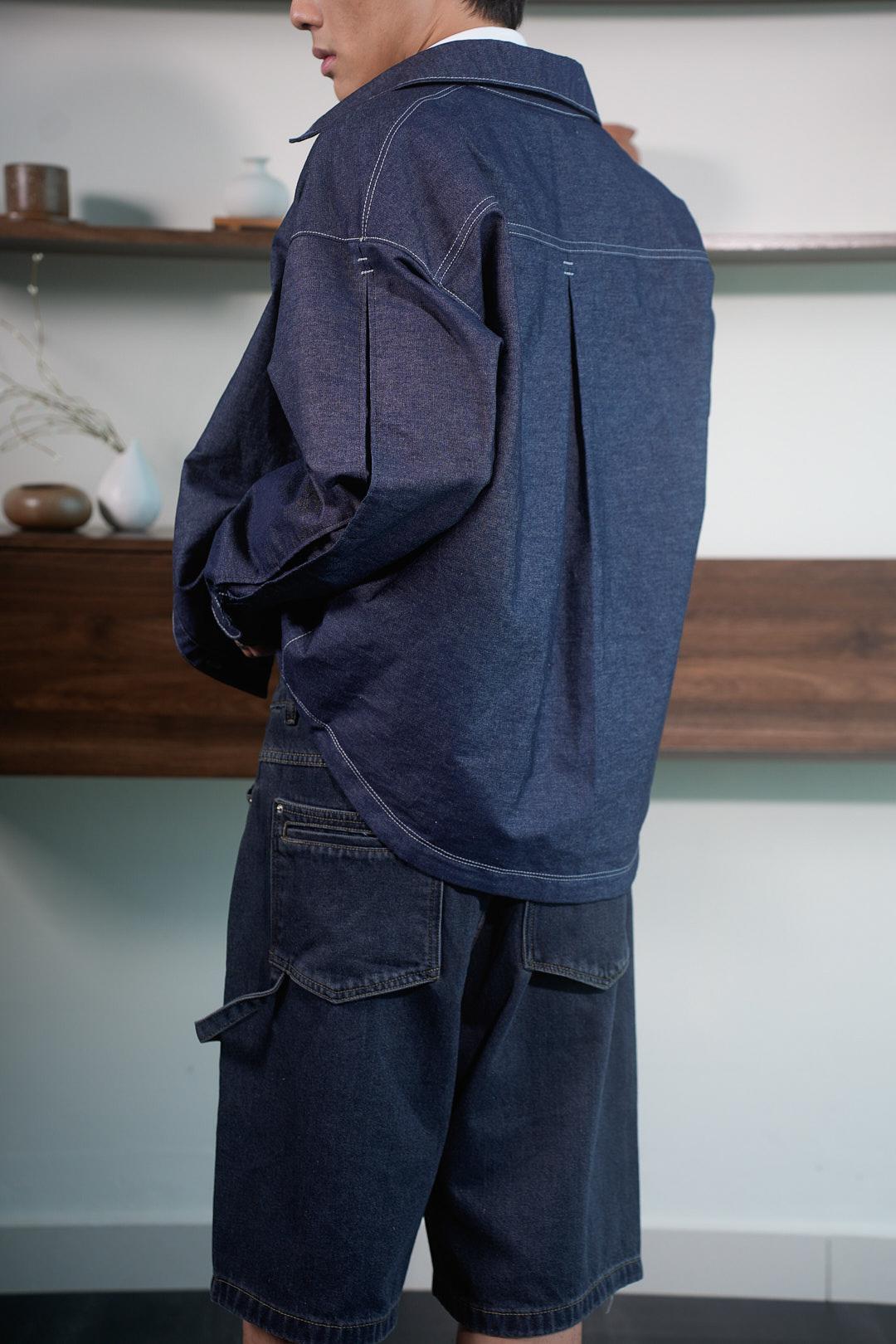 Denim Pleat Shirt (PRE-ORDER)