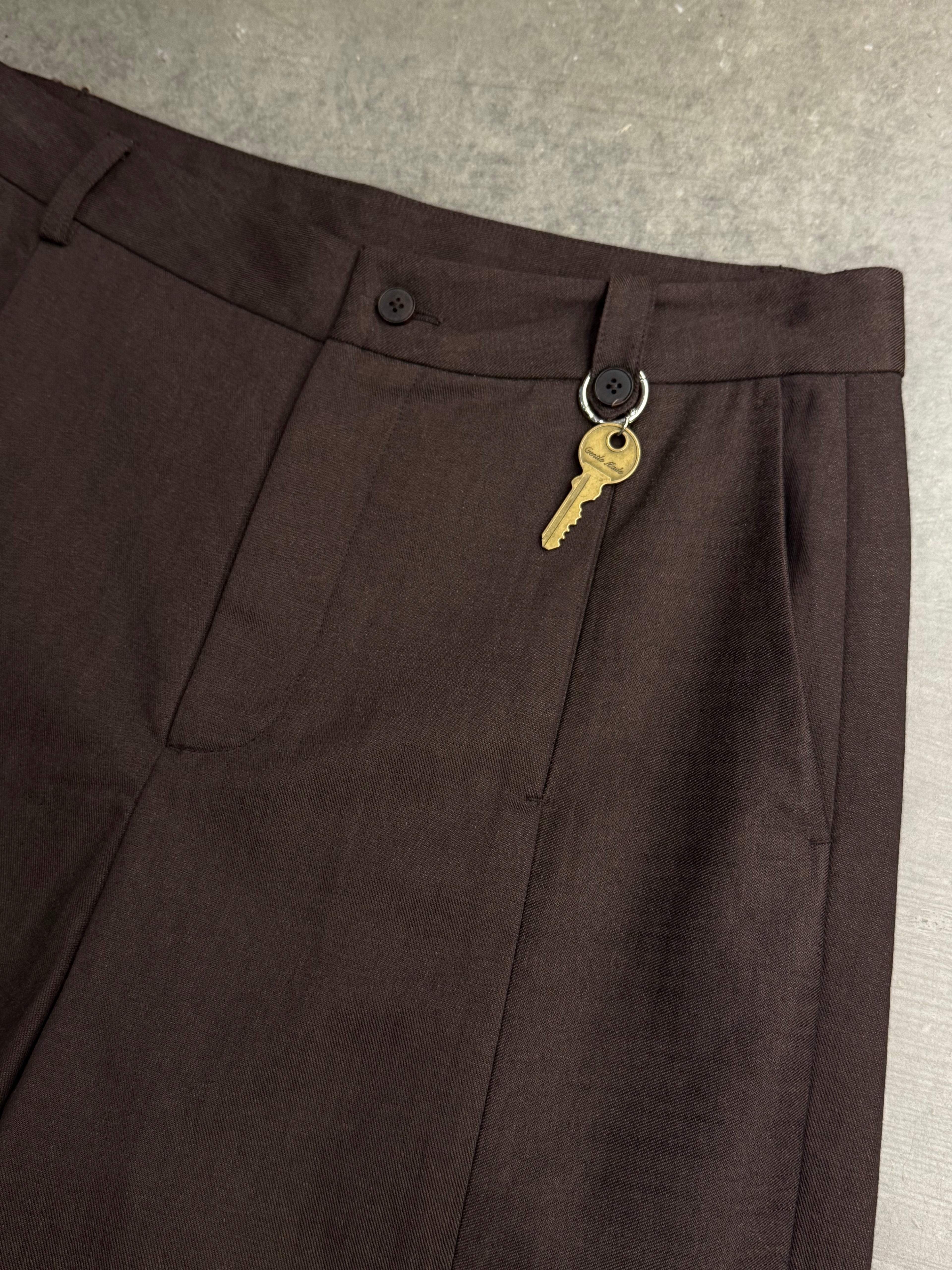 Double Pleated Pants - Dark Brown (Pre-Order)