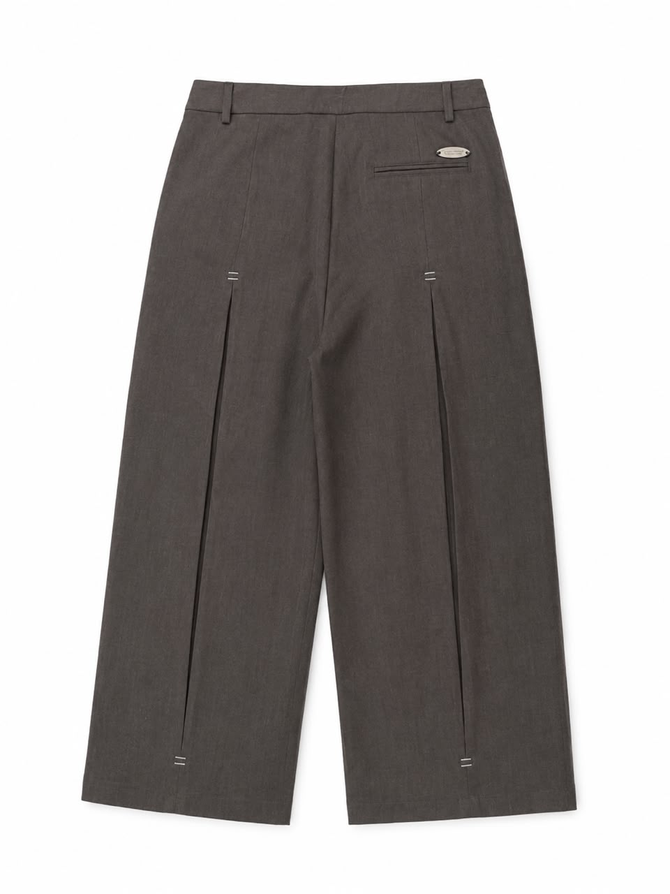 Double Pleated Pants - Dark Brown